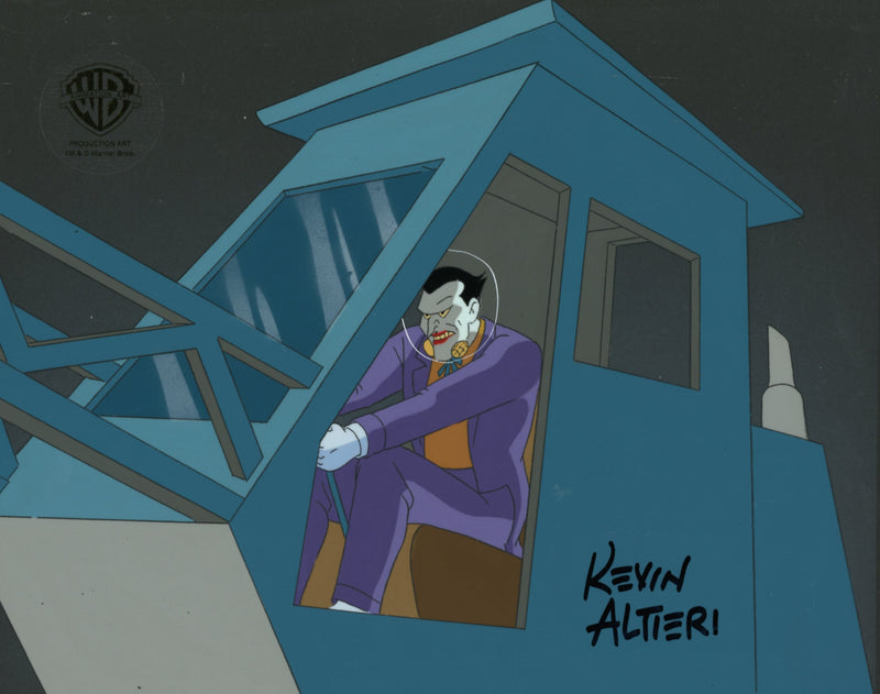 Batman The Animated Series Original Production Cel Signed by Kevin Altieri On Original Background: Joker