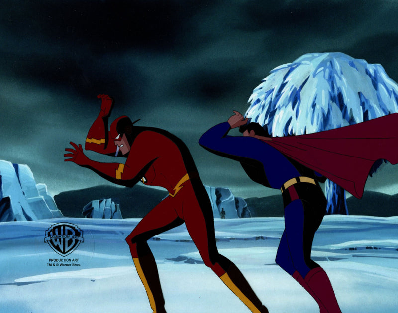 Superman the Animated Series Original Production Cel: Superman and The Flash