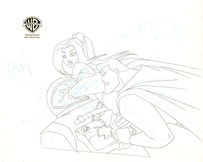 Superman the Animated Series Original Production Drawing: Superman, Darci