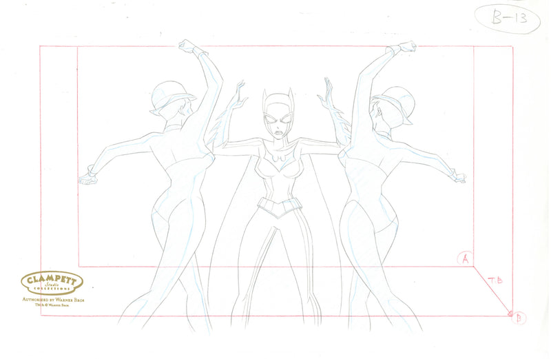 Batman: Mystery of the Batwoman Original Production Drawing: Batwoman, Jay, Raven