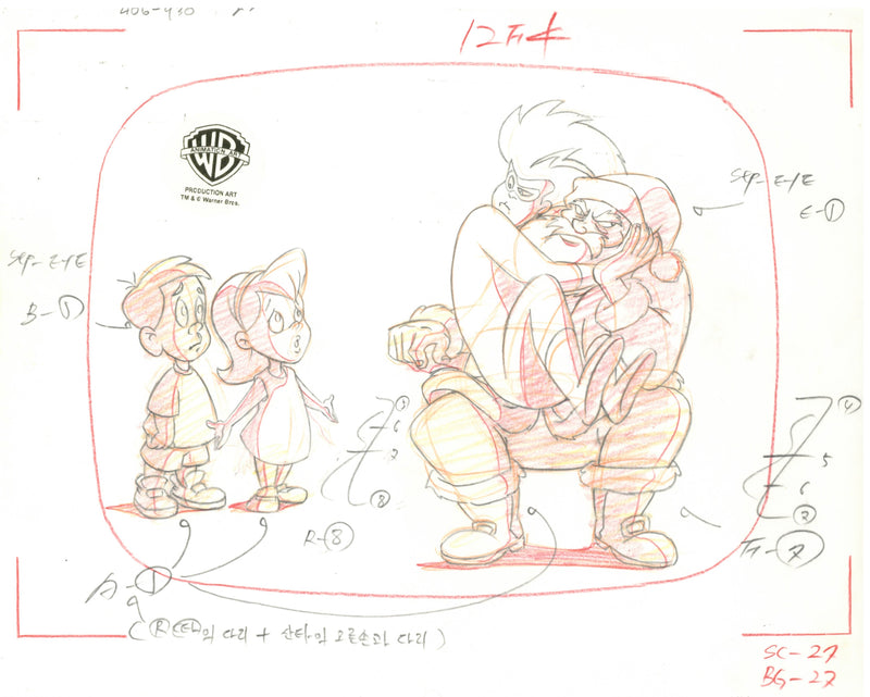 Freakazoid Original Production Drawing: Freakazoid, Santa Claus