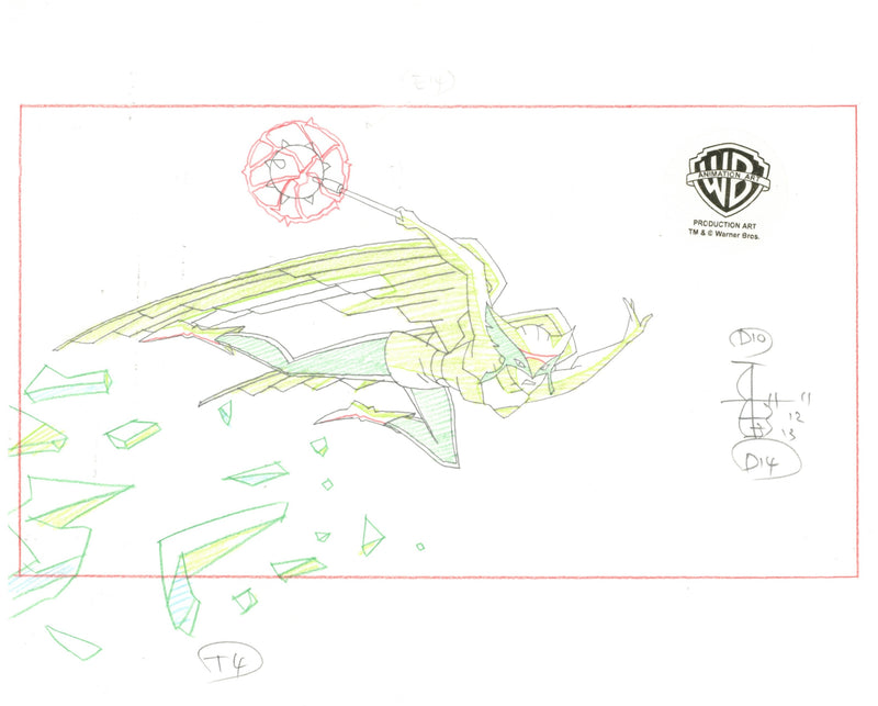 Justice League Original Production Drawing: Hawkgirl