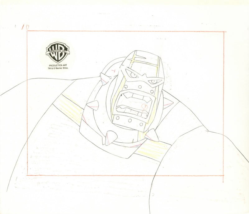 The New Batman Adventures Original Production Cel on Original Background with Matching Drawing: Bane