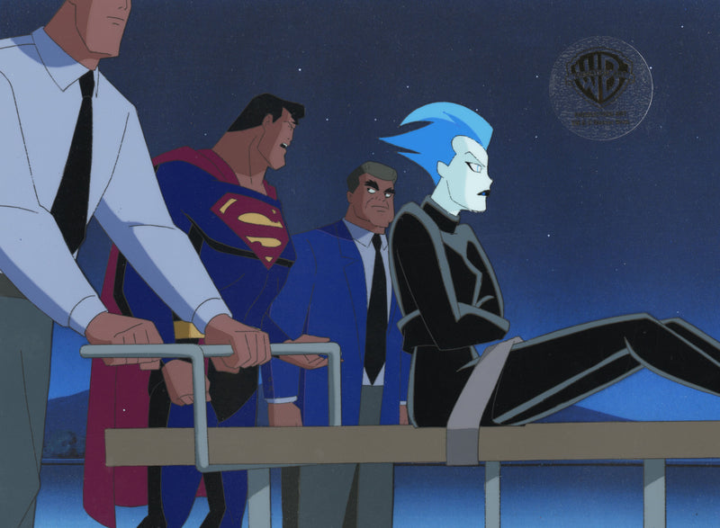 Superman the Animated Series Original Production Cel: Livewire, Superman, Dan Turpin