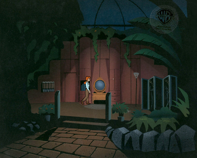 Batman The Animated Series Original Production Cel On Original Background: Pamela Isley
