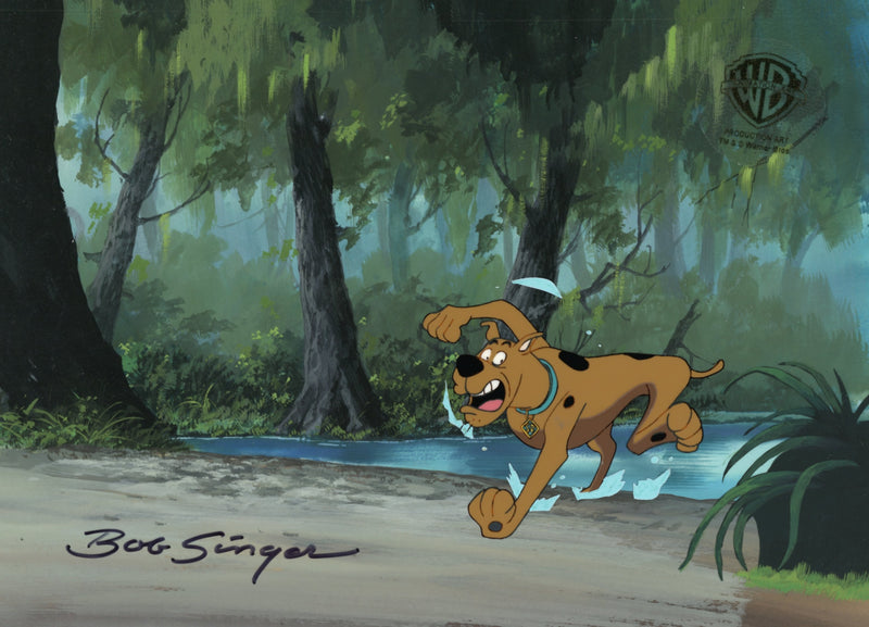 Scooby-Doo on Zombie Island Original Production Cel with Matching Drawing and Original Production Background Signed by Bob Singer: Scooby-Doo