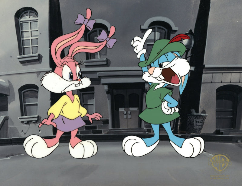 Tiny Toons Original Production Cel with Matching Drawing: Babs, Buster