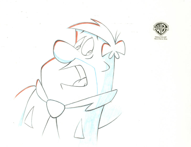 The Flintstones Original Production Cel With Matching Drawing Signed Bob Singer: Fred Flintstone