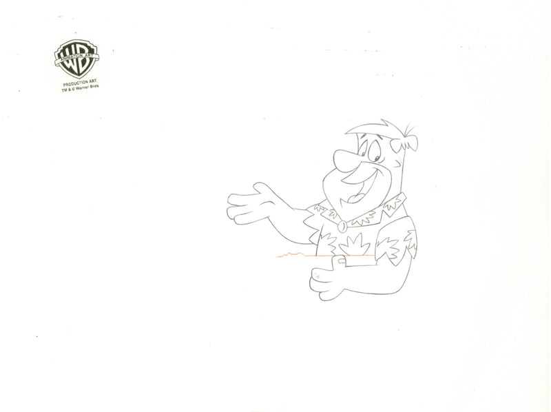 The Flintstones Original Production Cel With Matching Drawing Signed Bob Singer: Fred Flintstone