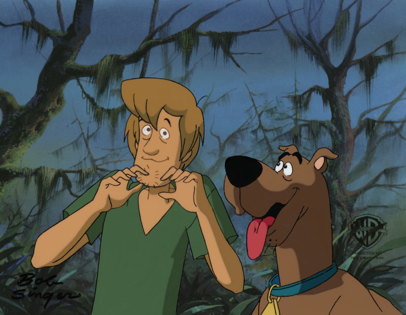 Scooby-Doo on Zombie Island Original Production Cel with Matching Drawing Signed by Bob Singer: Shaggy, Scooby