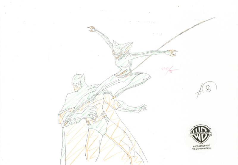 The Batman Original Production Drawing: Batman, Catwoman