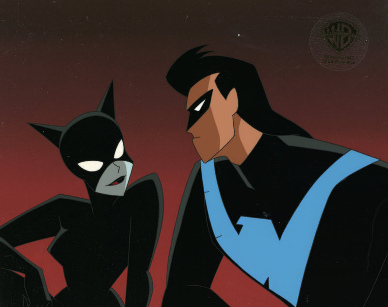 The New Batman Adventures Original Production Cel with Matching Drawing: Catwoman, Nightwing