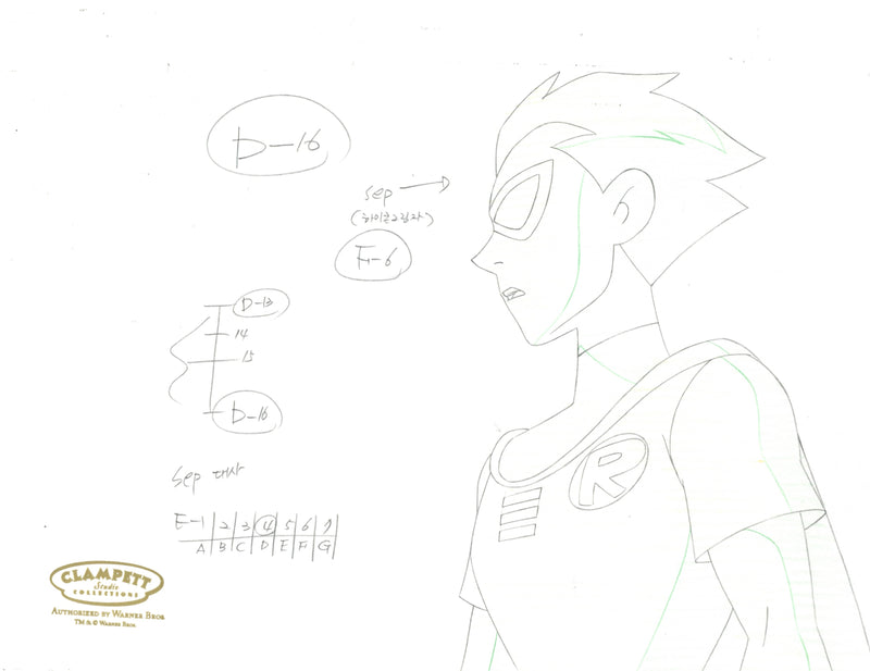 Teen Titans Original Production Drawing: Robin