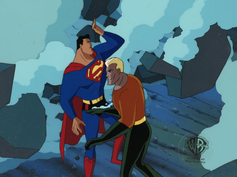 Superman the Animated Series Original Production Cel with Matching Drawing: Superman, Aquaman