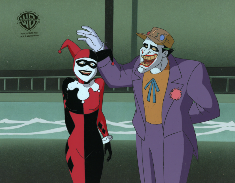 Batman The Animated Series Original Production Cel with Matching Drawing: Harley, Joker