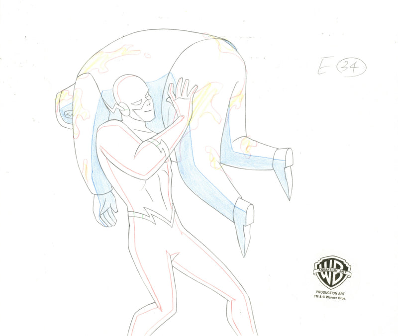 Justice League Original Production Drawing: The Flash