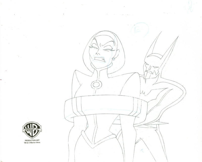 Batman Beyond Original Production Cel with Matching Drawing: Batman, Bombshell