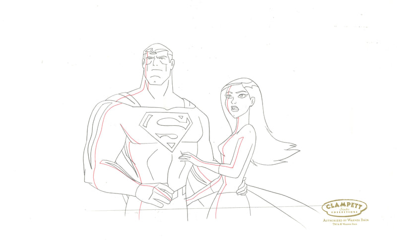 Superman: Doomsday Original Production Drawing: Superman, Lois Lane