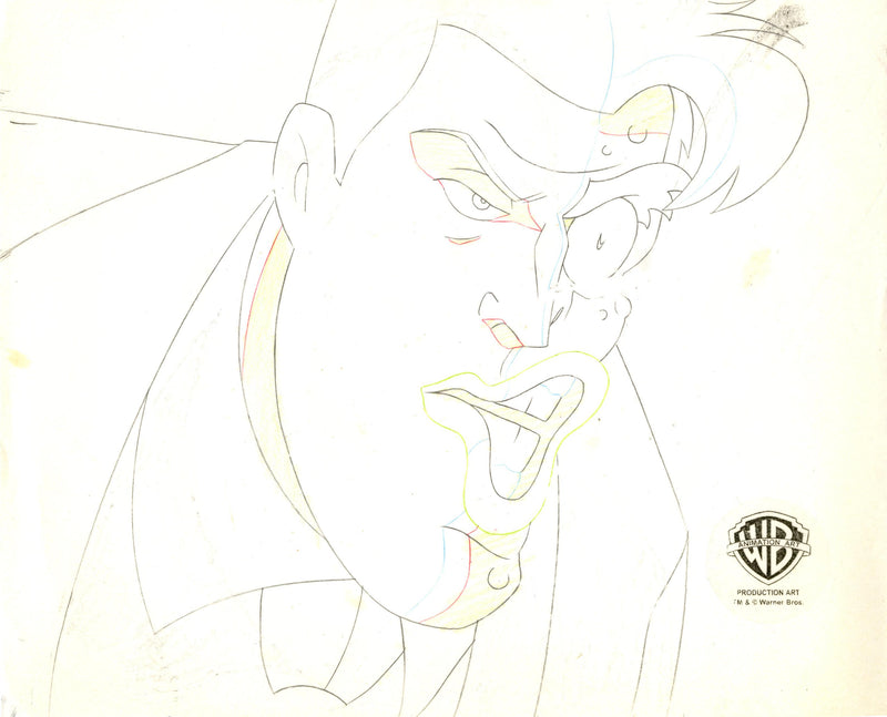 Batman The Animated Series Original Production Cel with Matching Drawing: Two-Face