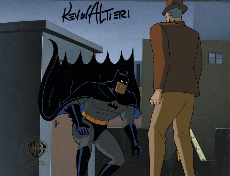 Batman The Animated Series Original Production Cel on Original Background Signed by Kevin Altieri: Batman, Clock King