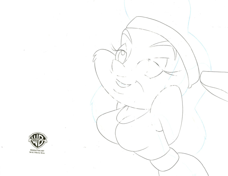 Animaniacs Original Production Cel with Matching Drawing Signed by Tom Ruegger: Minerva Mink