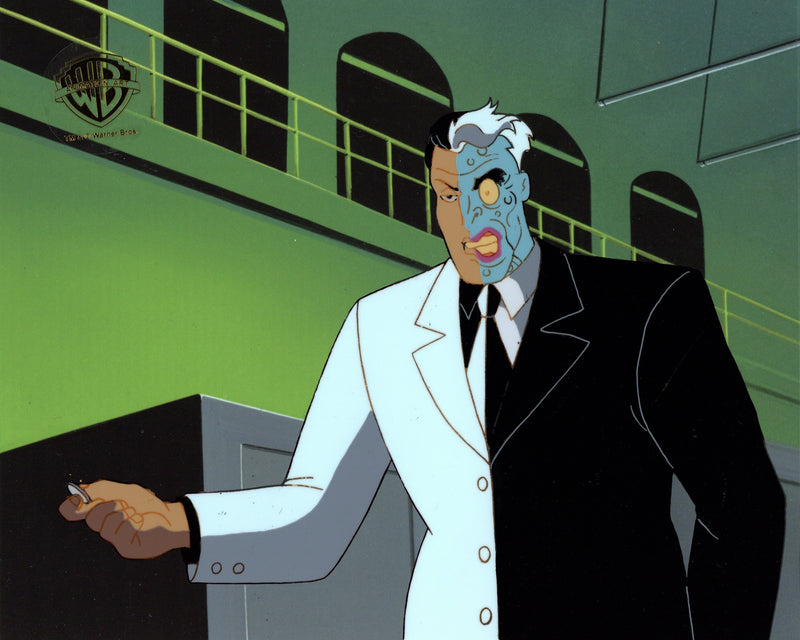 Batman The Animated Series Original Production Cel with Matching Drawing: Two-Face