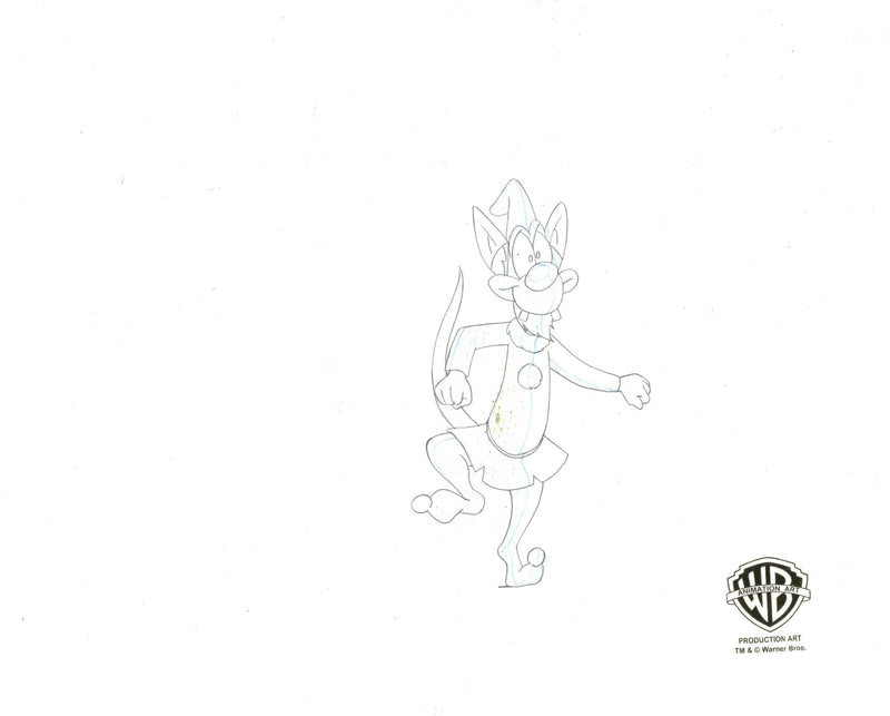 Pinky And The Brain Original Production Cel with Matching Drawing Signed by Tom Ruegger: Pinky, Brain