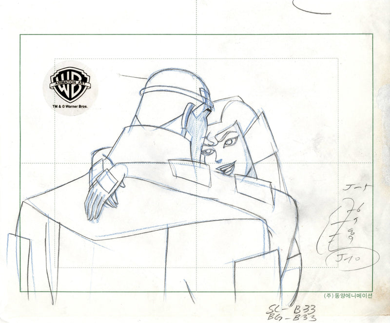 Superman The Animated Series Original Production Drawing: Jor-El, Lara