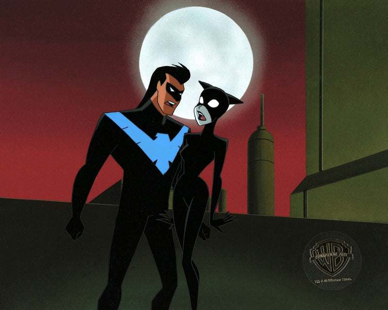 The New Batman Adventures Original Production Cel with Matching Drawing: Nightwing, Catwoman