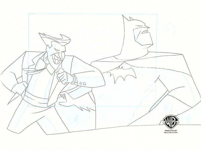 The New Batman Adventures Original Production Drawing: Joker, Batman