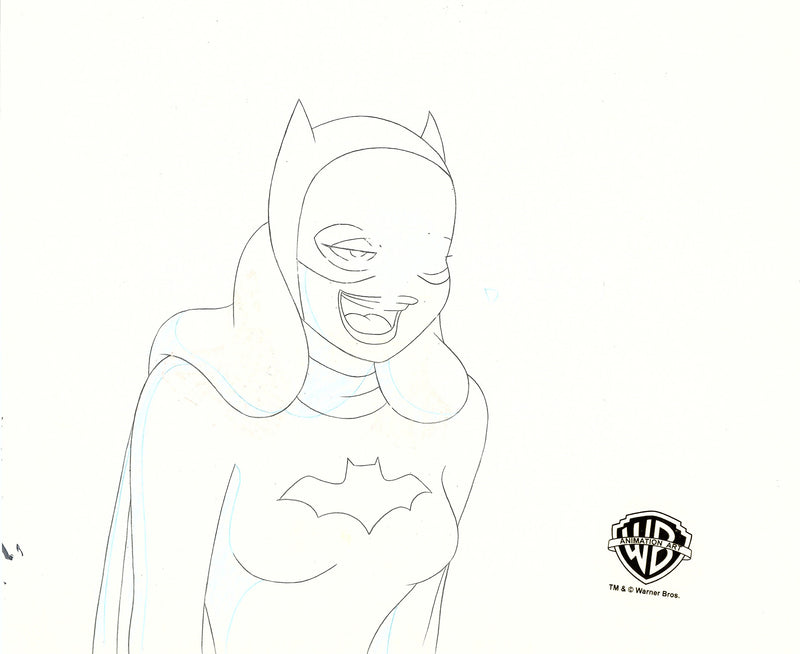 Batman The Animated Series Original Production Cel with Matching Drawing: Batgirl