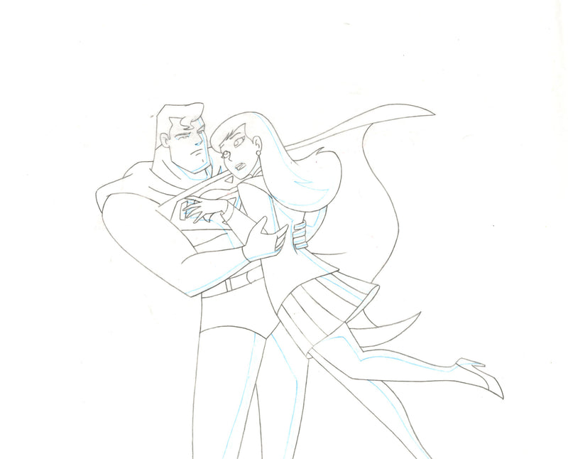 Superman The Animated Series Original Production Drawing: Superman and Lois