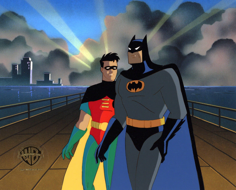 Batman The Animated Series Original Production Cel with Matching Drawing: Batman, Robin