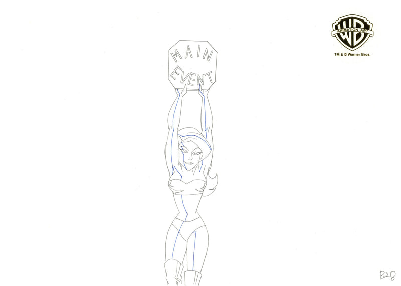 Justice League Unlimited Original Production Drawing: Meta-Brawl Ring Girl