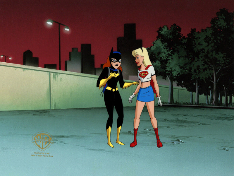 The New Batman Adventures Original Production Cel: Batgirl, Supergirl