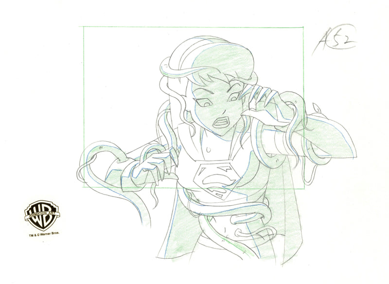 The New Batman Adventures Original Production Drawing: Supergirl