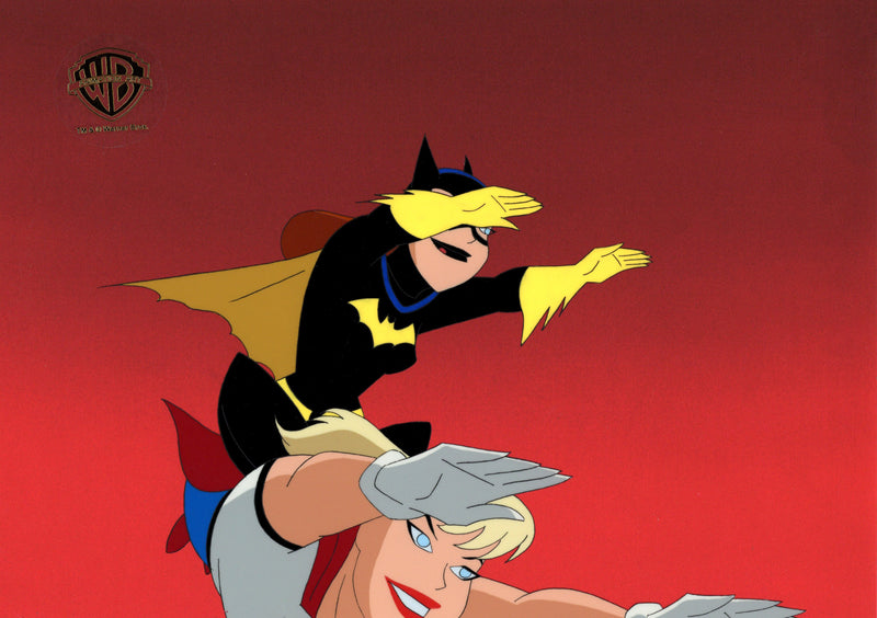 The New Batman Adventures Original Production Cel with Matching Drawing: Batgirl, Supergirl