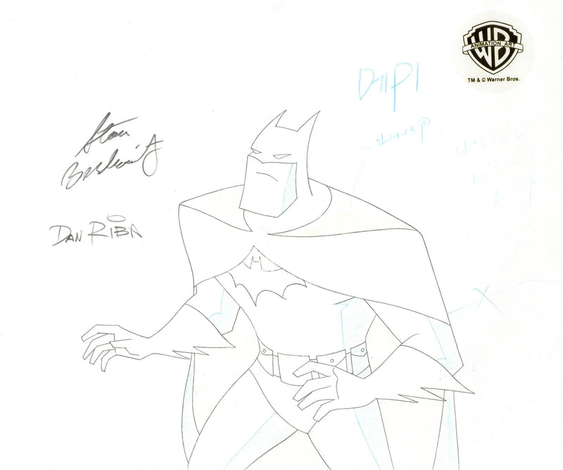 The New Batman Adventures Original Production Drawing Signed by Dan Riba and Stan Berkowitz: Batman