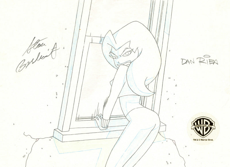 The New Batman Adventures Original Production Drawing Signed by Dan Riba and Stan Berkowitz: Poison Ivy