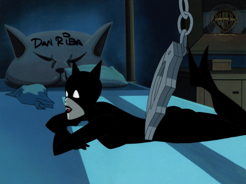 The New Batman Adventures Original Production Cel Signed by Dan Riba: Catwoman
