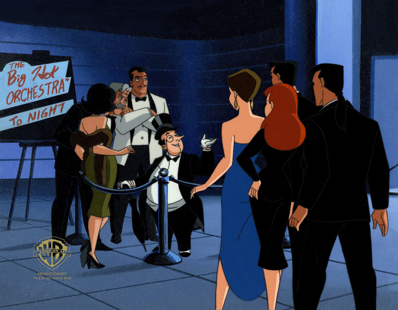 The New Batman Adventures Original Production Cel on Original Background: Penguin, Barbara Gordon, Dick Grayson