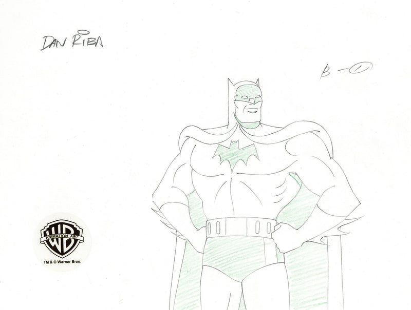 The New Batman Adventures Original Production Drawing Signed by Dan Riba: Batman