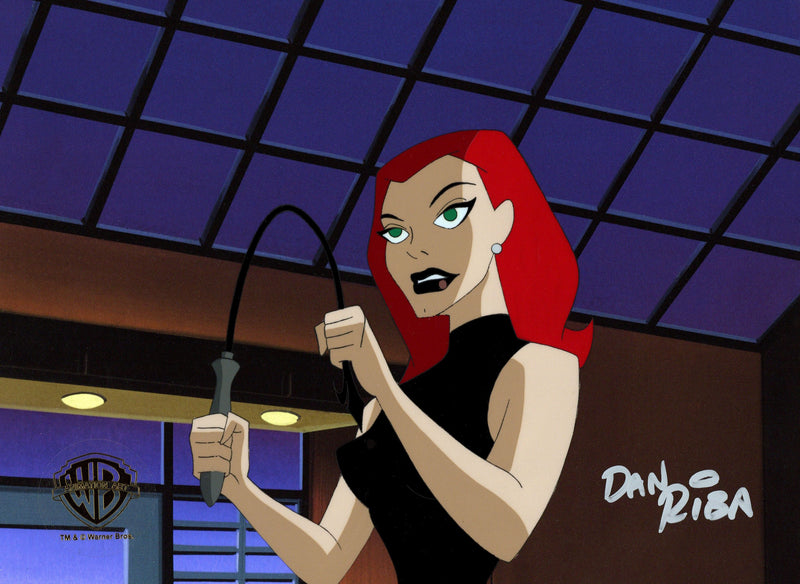 Batman Beyond Original Production Cel with Matching Drawing Signed by Dan Riba: Cynthia
