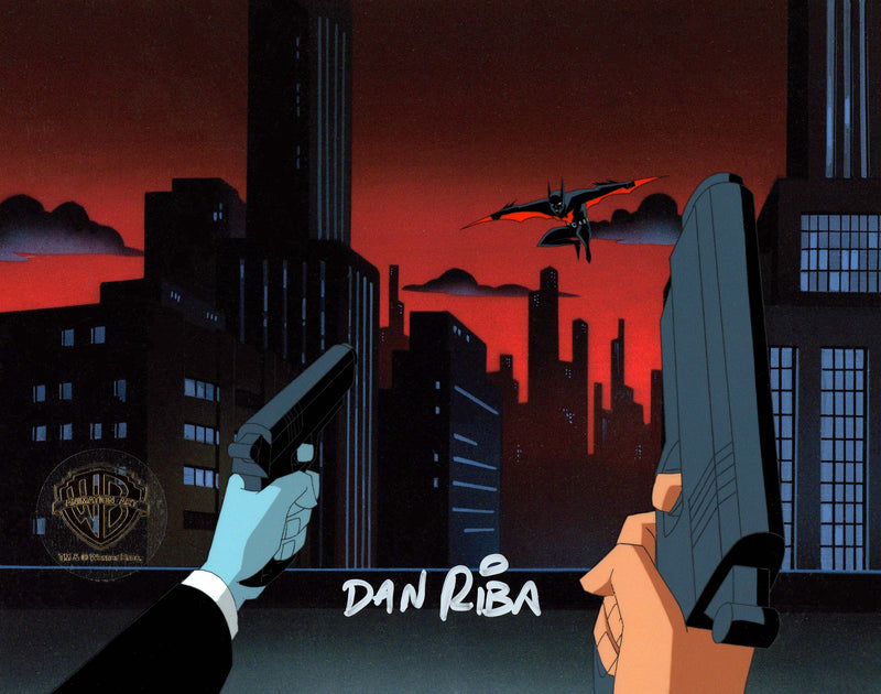 Batman Beyond Original Production Cel with Matching Drawing Signed by Dan Riba: Batman, Two-Face