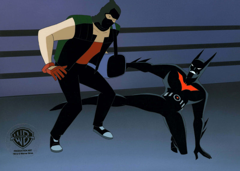 Batman Beyond Original Production Cel on Original Background with Matching Drawings: Batman