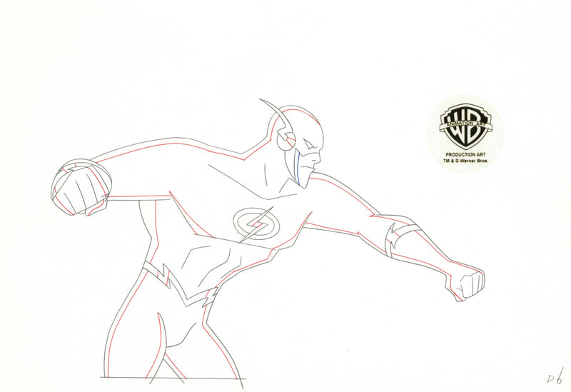 Justice League Original Production Drawing: The Flash