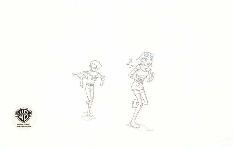 Teen Titans Original Production Drawing: Robin, Starfire