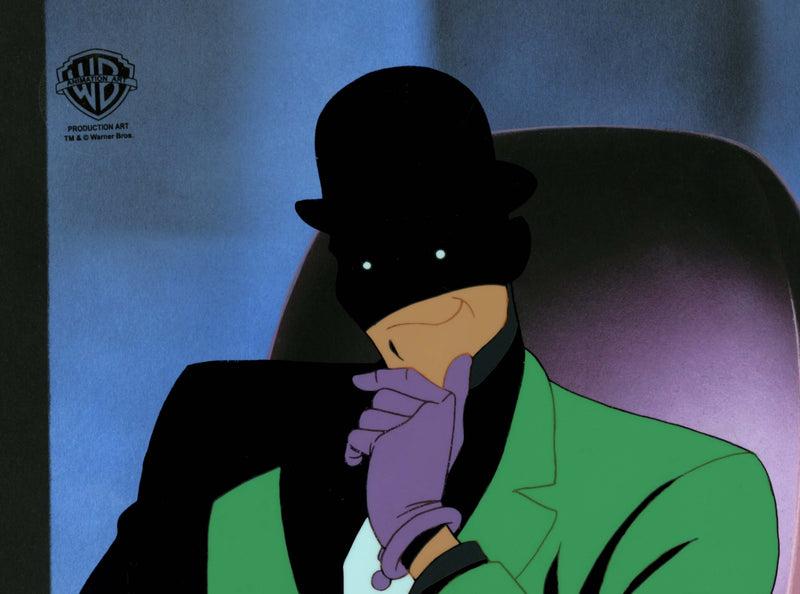Batman The Animated Series Original Production Cel with Matching Drawing: Riddler