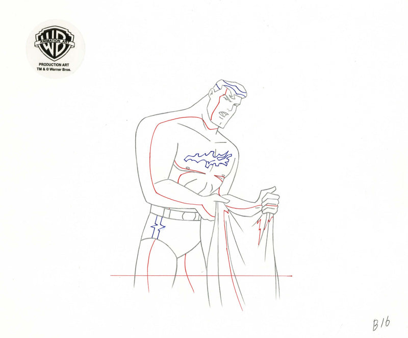 Justice League Original Production Drawing: Superman