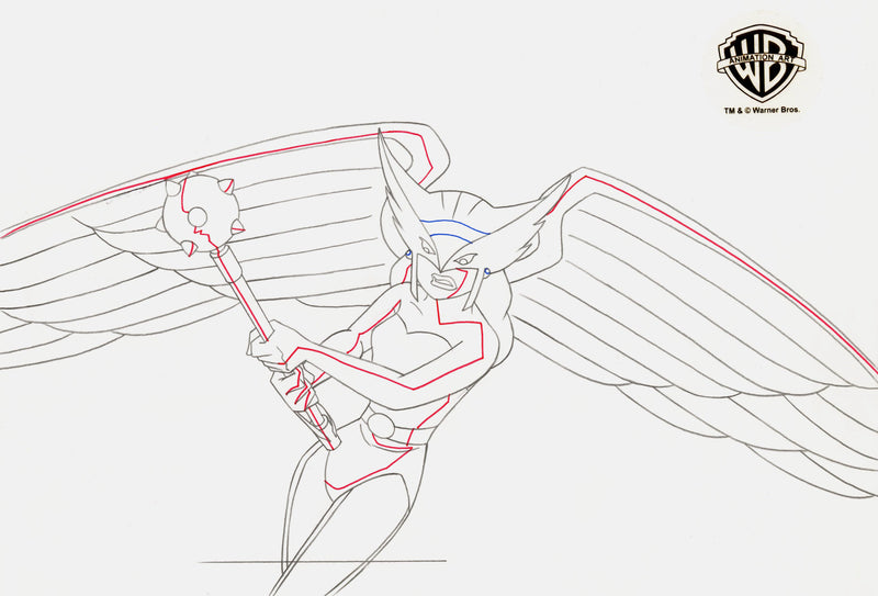 Justice League Original Production Drawing: Hawkgirl